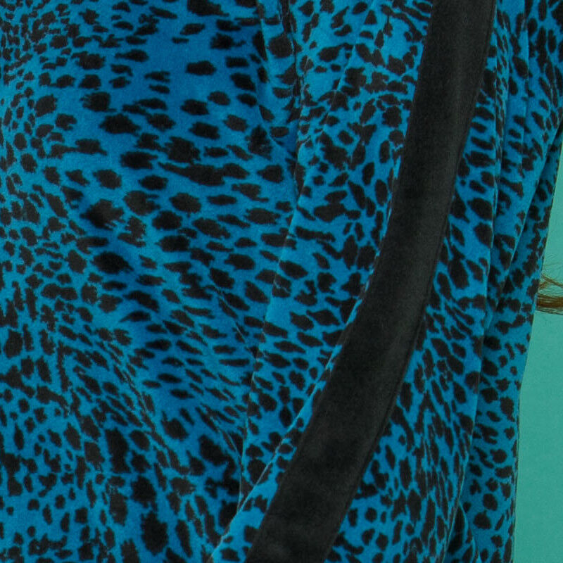 Fleece leopar homewear μπλε