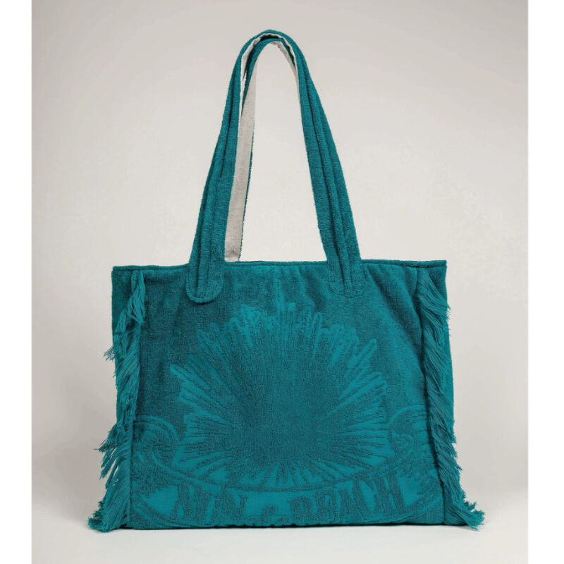 Just teal terry tote beach bag