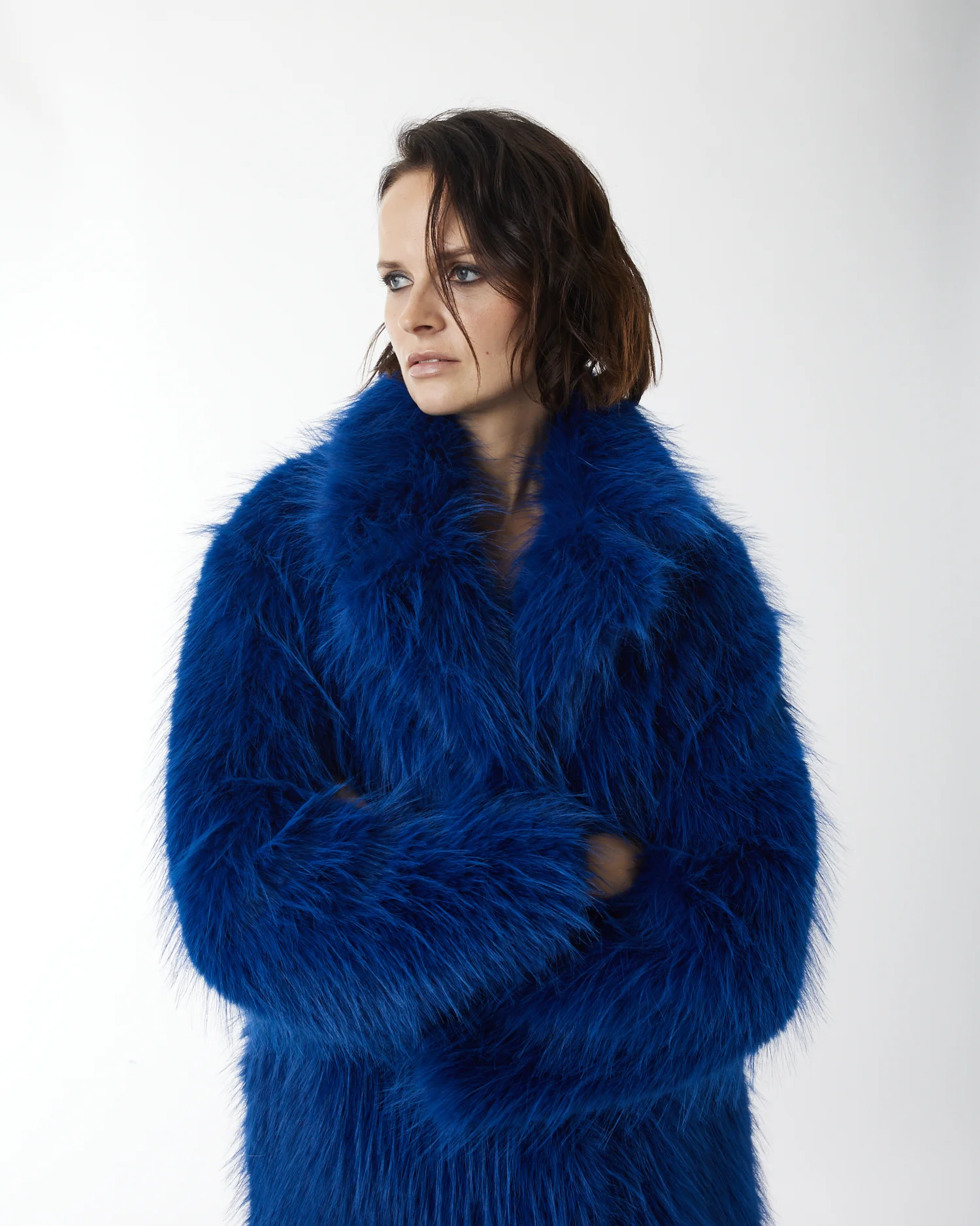 Silvian blue long eco fur
