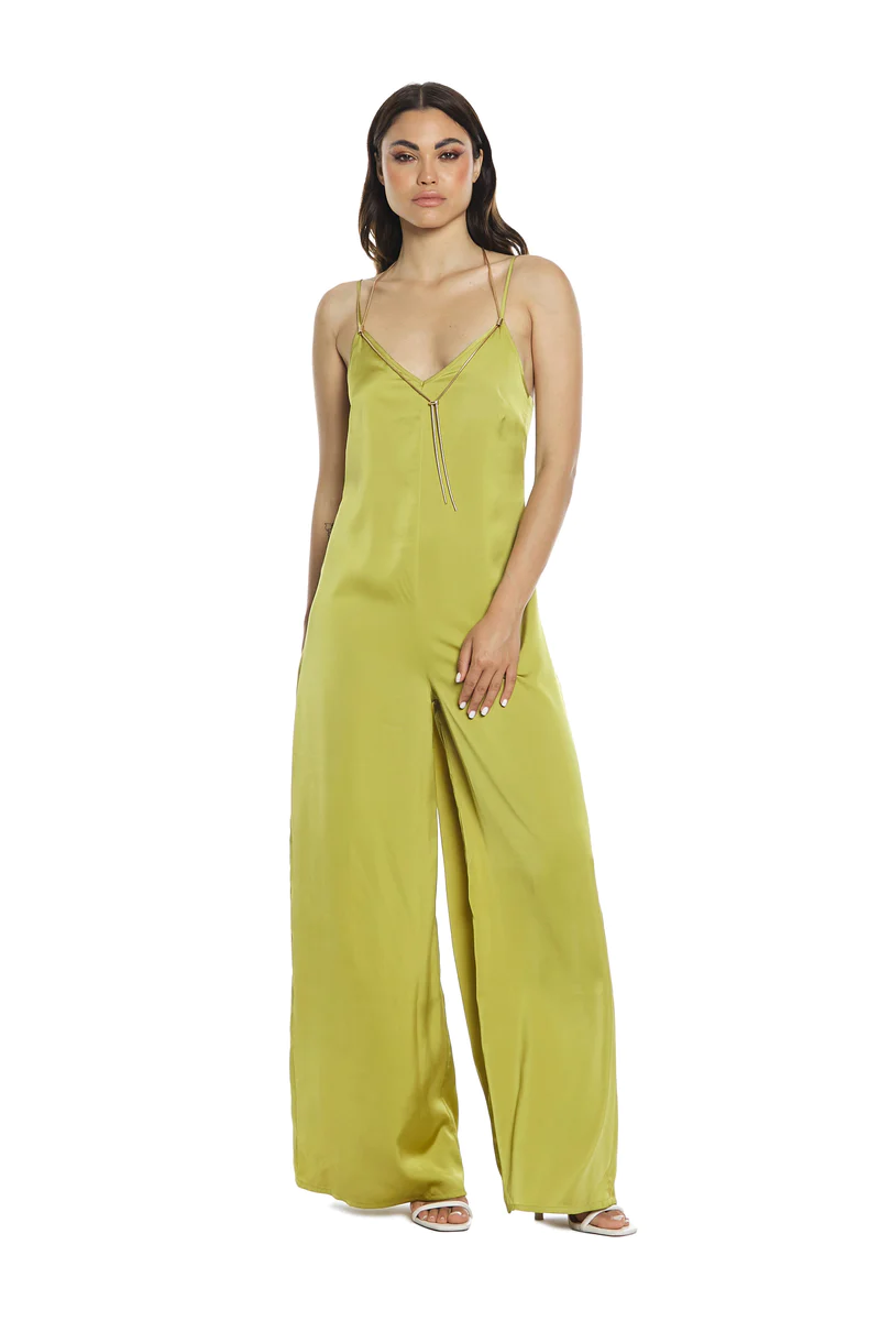 RELISH sleeveless jumpsuit with necklace