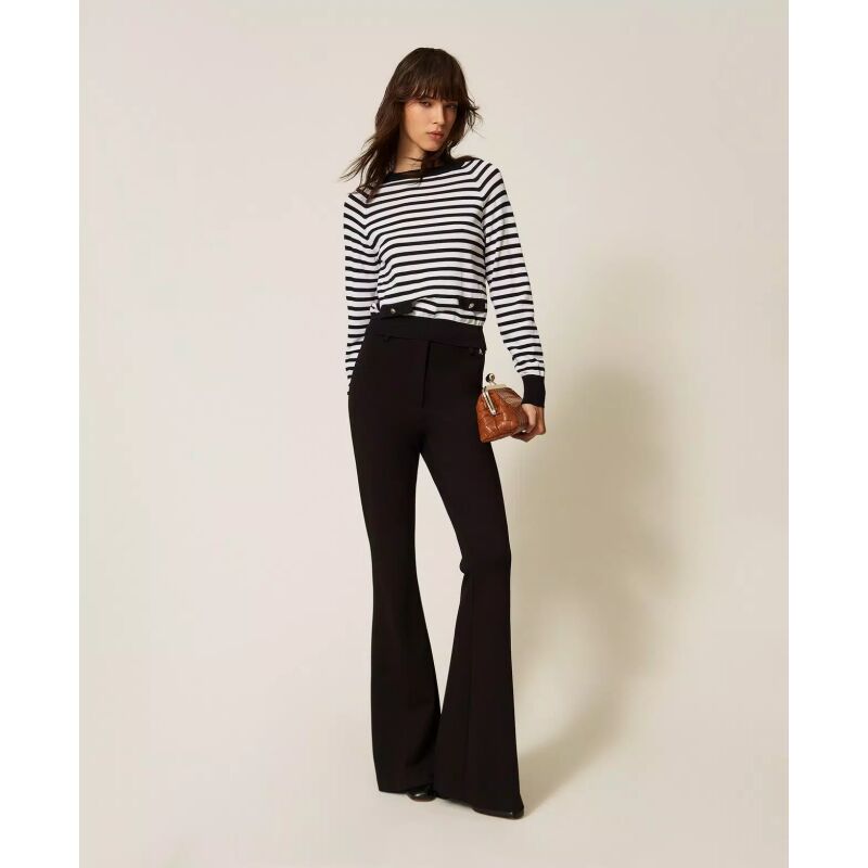 TWINSET Poplin and tulle shirt with flowers