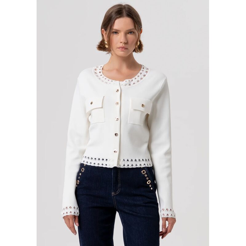 FRACOMINA Shirt cropped with flowery pattern