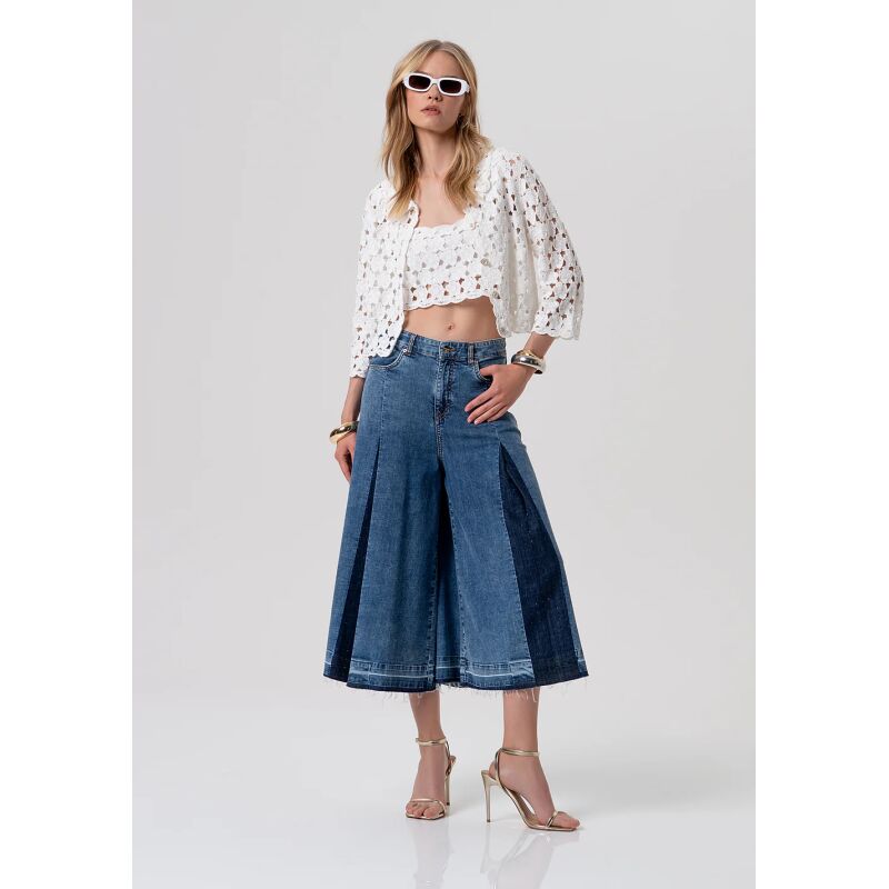 FRACOMINA Shirt cropped with flowery pattern