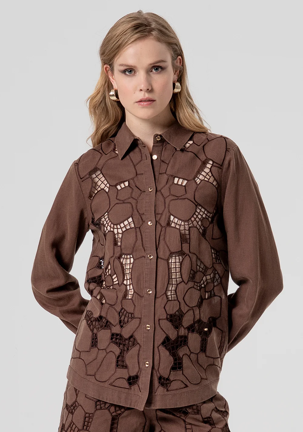 FRACOMINA Shirt regular fit with embroideries