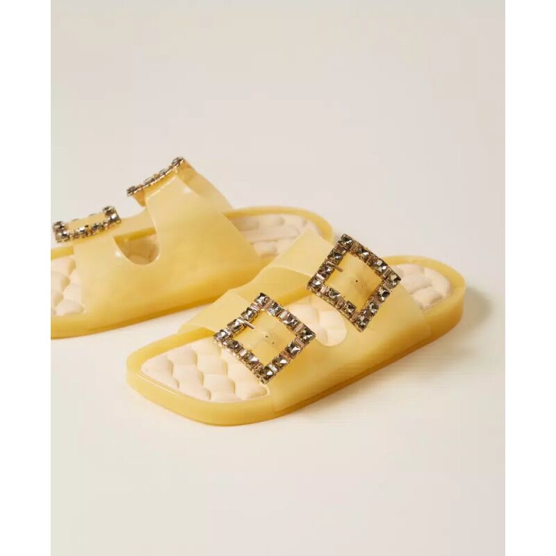 TWINSET Slider sandals with jewel buckles