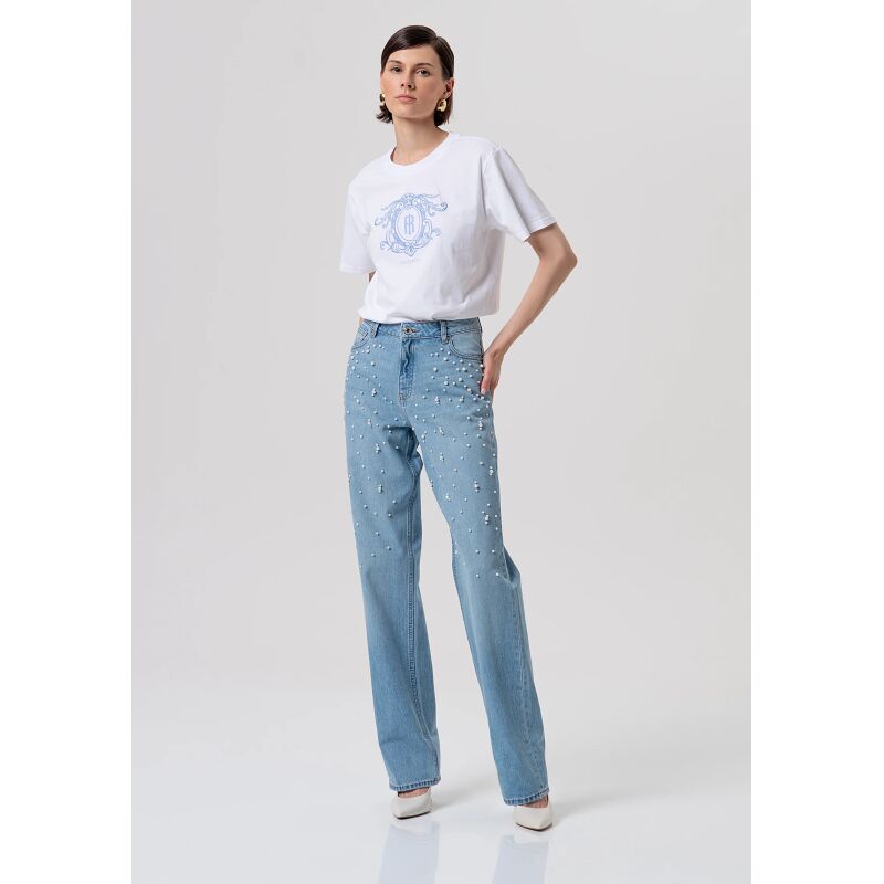 FRACOMINA JEANS FLARE DENIM WITH LIGHT WASH
