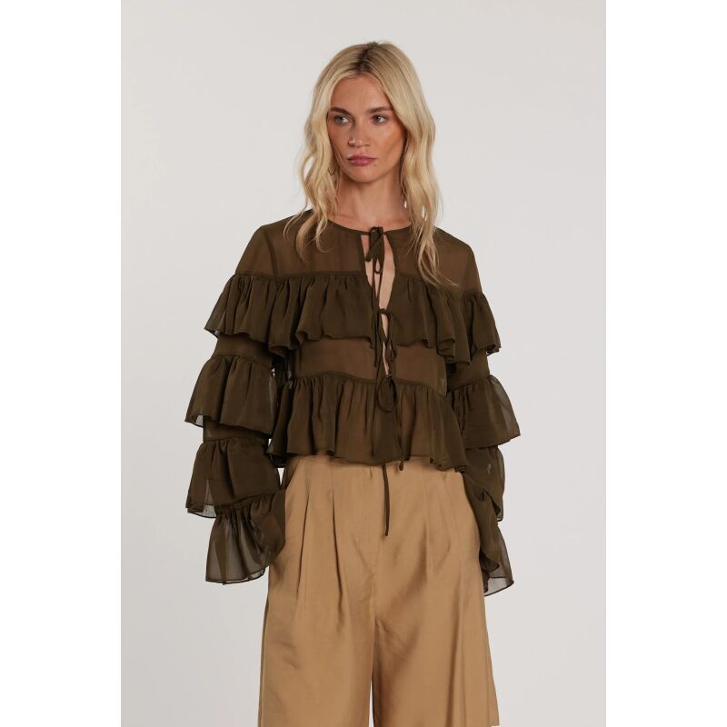 RELISH Top with long sleeves and ruffles and laces